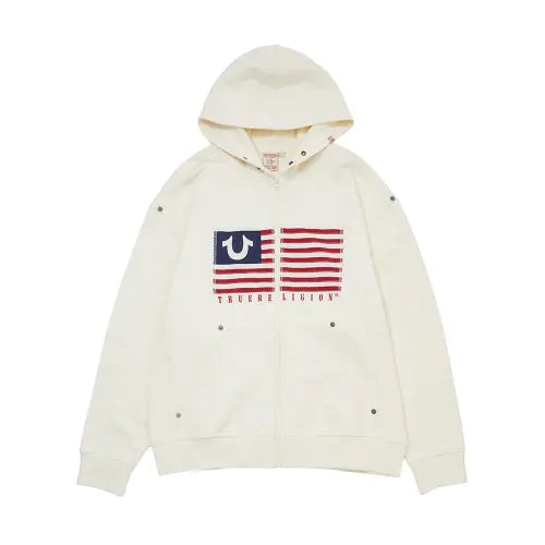 [TRUERELIGION] OLD GLORY PATCH HOODIE_IVORY