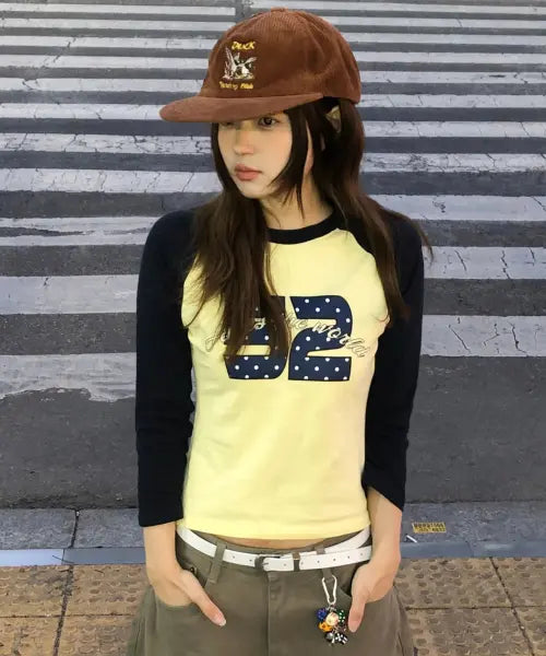 [AMES-WORLDWIDE] DOT 52 3/4 SLEEVE RAGLAN LS TEE NAVY