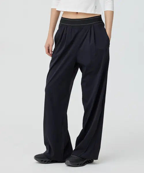 [CHAPTER.X] Curved Line Cooling Wide Trousers (Black) / 커브드 라인 쿨링 와이드 트라우저 (Black)