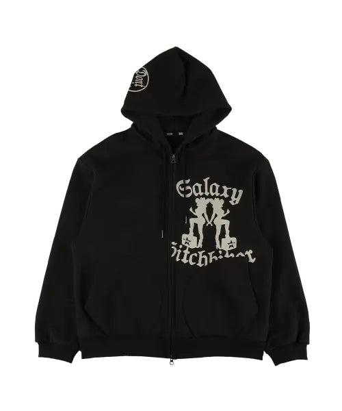 [ERTR] Galaxy Hitchhiker Zip-Up Hoodie Black / Galaxy Hitchhiker Hoodie Zip Up Black