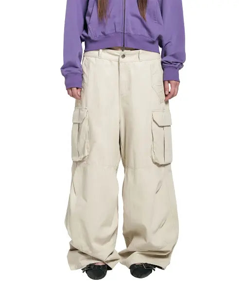 [ROUGHTYPE] Washed Cargo Cotton Pants - Ivory