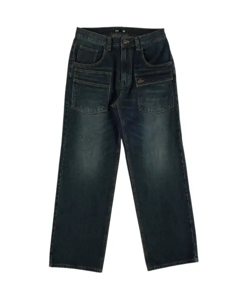 [ERTR] Front Pocket Cargo Denim Pants - Dark Blue / Front Pocket Cargo Denim Pants Dark Blue