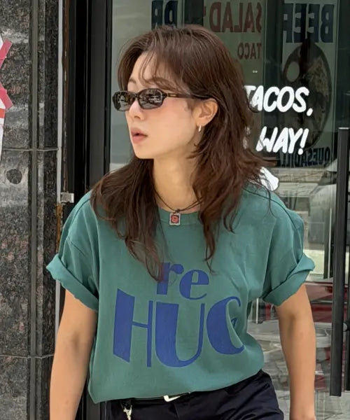 [UNIVERSE GARMENT] RE HUG Crack T-Shirt_GREEN / RE HUG 크랙 티셔츠_GREEN