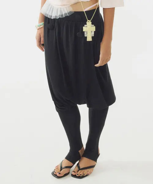 [SCULPTOR] Baggy Leggings Pants Black