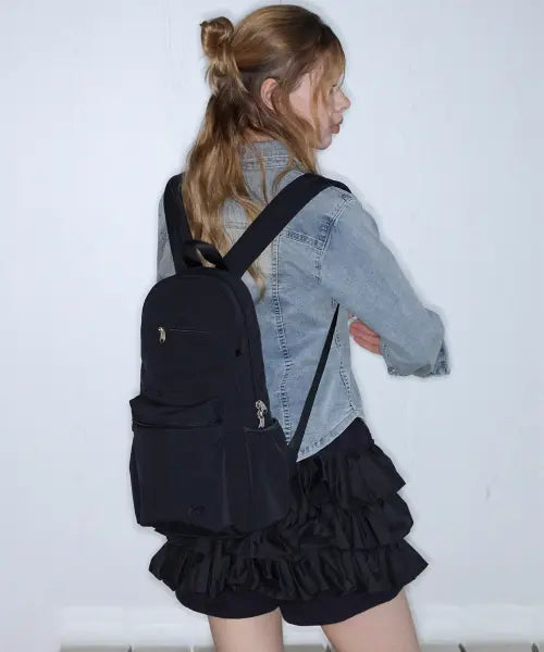 [PAONS] VERTICAL POCKET BACKPACK BLACK / 버티컬 포켓 백팩 블랙