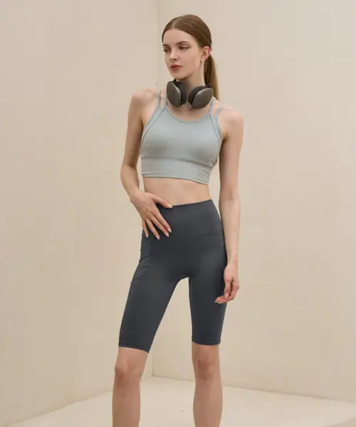 [NOKJOK] Terry 5-Part Pocket Leggings / 테리 포켓 5부 레깅스 러닝 요가복 필라테스복