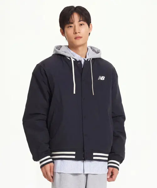 [NEW BALANCE] NBNQGCO113 / UNI NB Varsity Hooded Padding (Navy) / NBNQGCO113 / UNI NB 바시티 후디드 패딩 (NAVY)
