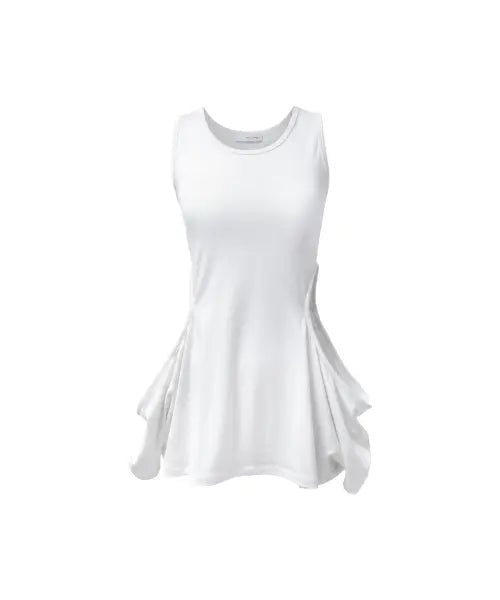 [JUNGDO] OPEN SLIT SLEEVELESS . WHITE