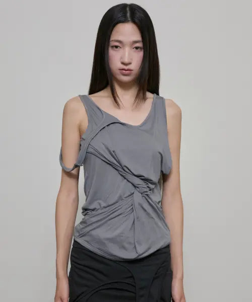 [FLAREUP] Asymmetrical Sleeveless (FL-173_Gray)