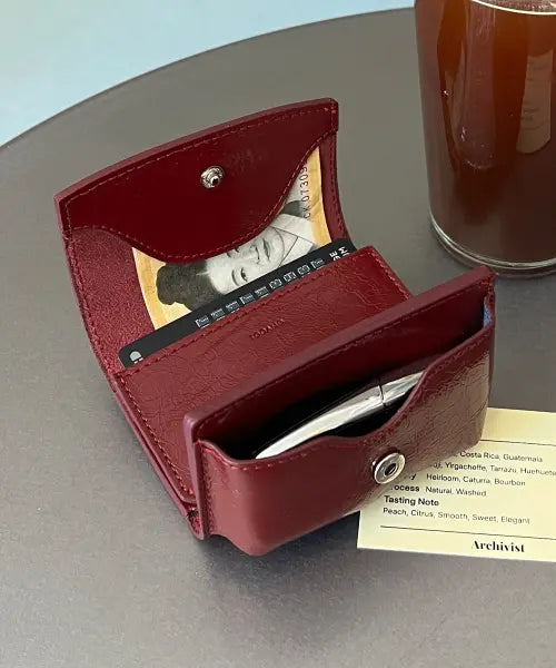 [TOOAMO] Tua Triple wallet_Wine / 뚜아 트리플 지갑 와인 [소가죽]