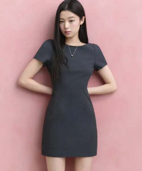 [MUSINSA STANDARD WOMAN] Women's Formal Mini Dress [Gray] / 우먼즈 포멀 미니 드레스 [그레이]