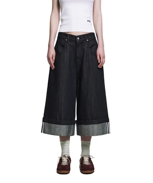 [ROUGHTYPE] Roll-up Line Bermuda Pants - Indigo