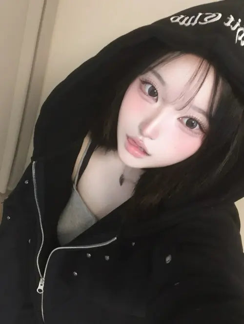 [VENHIT] Stud Surgery Hoodie Zip-up_Black / 스터드 써저리 후드집업_블랙