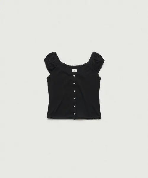 [THEBARNNET] Corin Button Sleeveless Top_Black