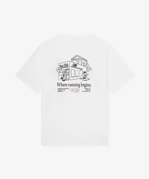 [NEW BALANCE] New Balance Frozen Run Hub Short Sleeve T-Shirt (White) / NBNEG35693 / UNI FROZEN Run Hub 반팔티 (WHITE)