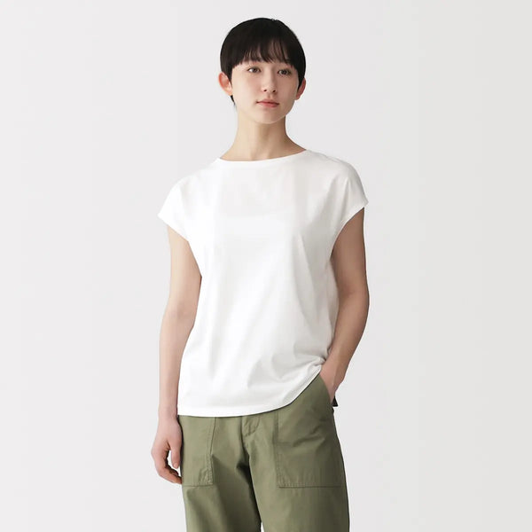 [MUJI] Jersey Crewneck French Sleeve T-Shirt / 저지 크루넥 프렌치 슬리브 티셔츠