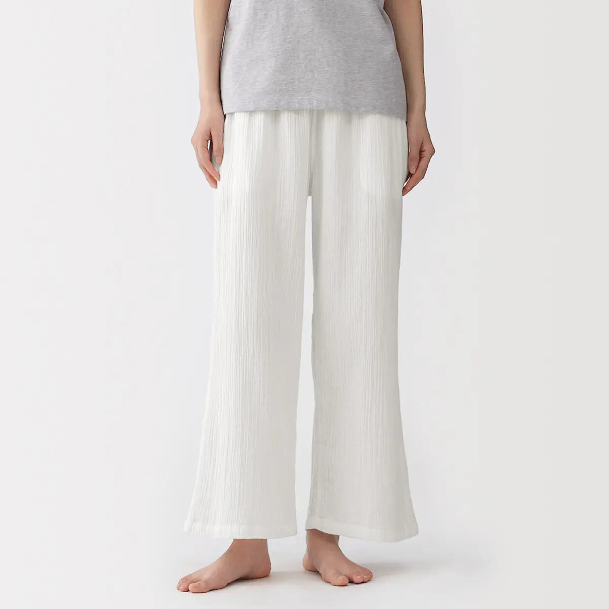 [MUJI] Women's Crepe Gauze Long Pants / 여성 크레이프 가제 롱 팬츠