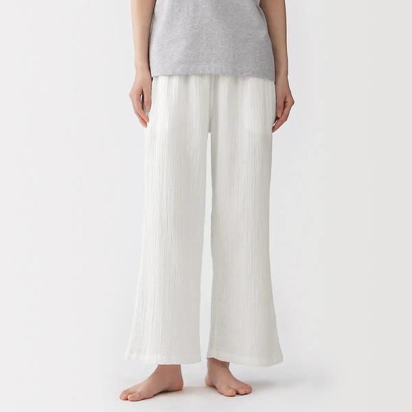 [MUJI] Women's Crepe Gauze Long Pants / 여성 크레이프 가제 롱 팬츠