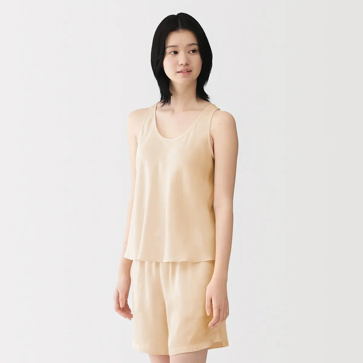 [MUJI] Women's Soft Satin Flare Tank Top / 여성 소프트 새틴 플레어 탱크톱