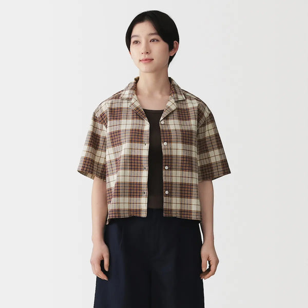 [MUJI] Madras Check Short Sleeve Shirt / 마드라스 체크 반소매 셔츠