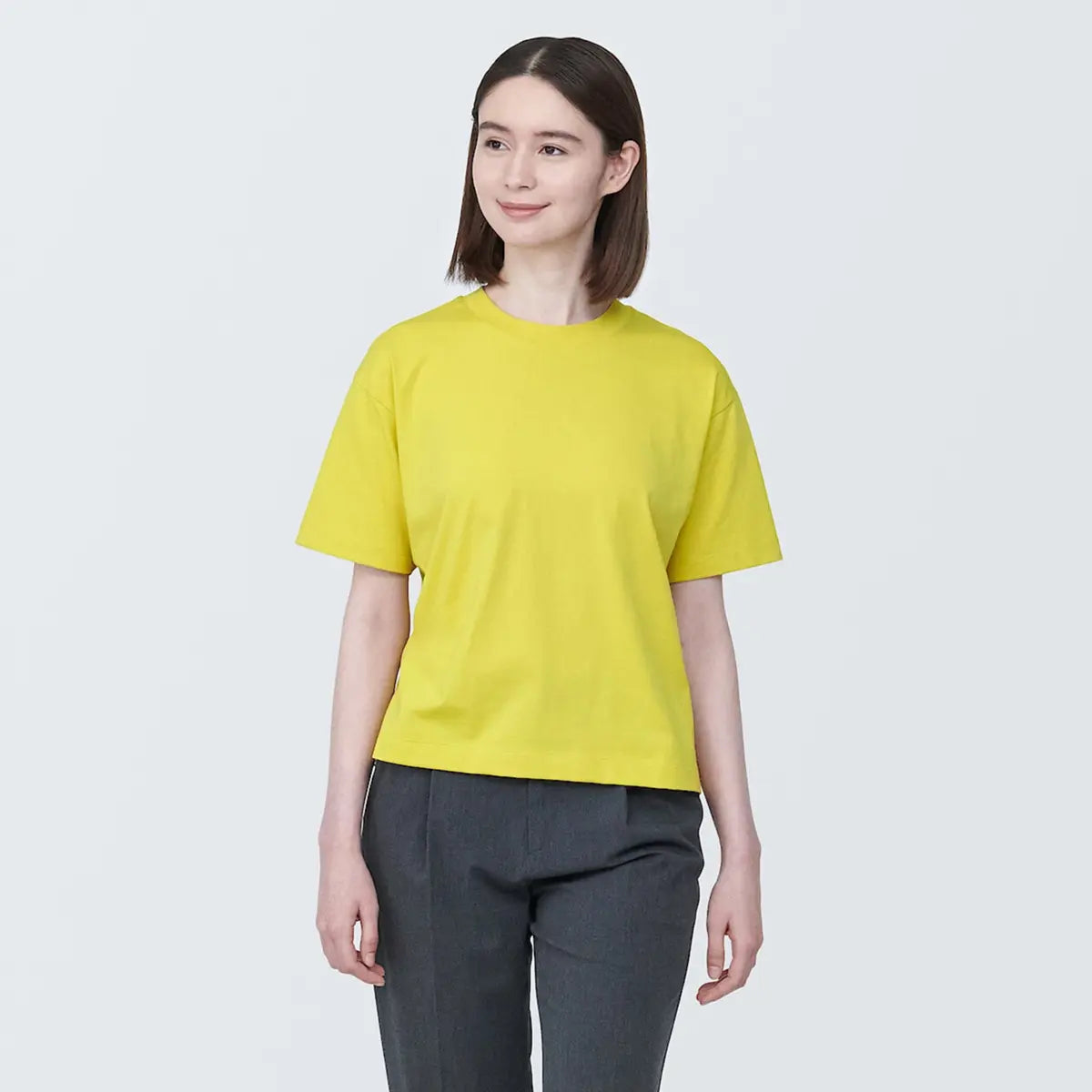 [MUJI] Jersey Crewneck Short Sleeve T-Shirt / 저지 크루넥 반소매 티셔츠