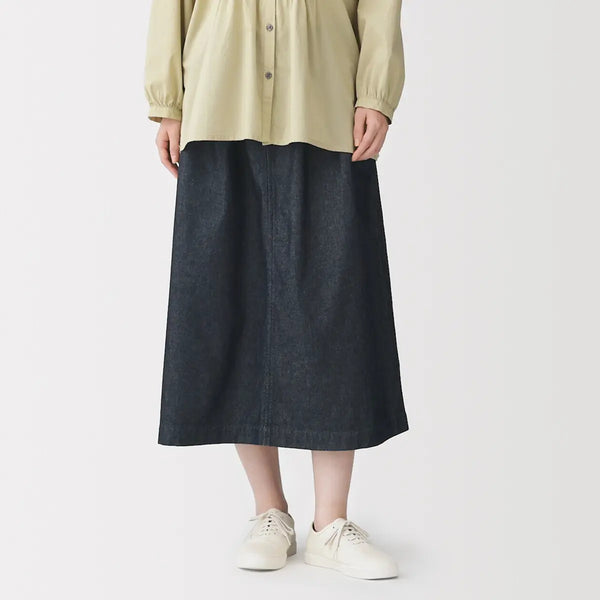 [MUJI] Washed Denim Easy Skirt / 워싱 데님 이지 스커트