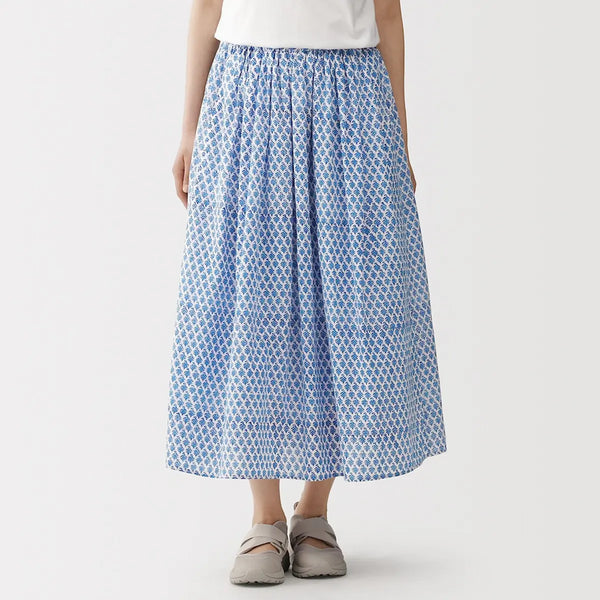 [MUJI] Block Print Gathered Skirt / 블록 프린트 개더 스커트