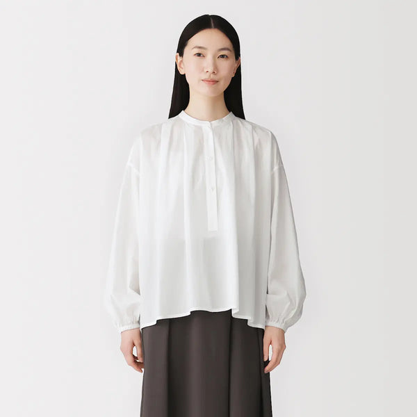 [MUJI] Straight Seam Long Sleeve Blouse / 스트레이트 절개 긴소매 블라우스