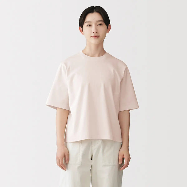 [MUJI] Cool UV Cut Crewneck Wide Short-Sleeve T-Shirt / 시원한 UV 컷 크루넥 와이드 반소매 티셔츠