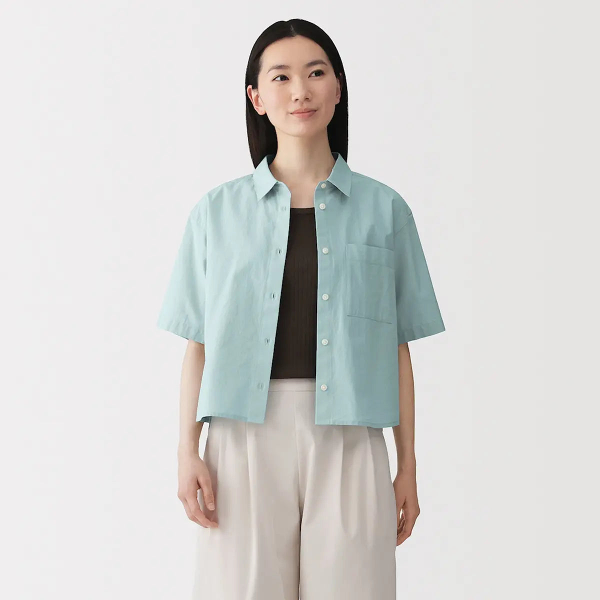 [MUJI] Cool Short-Sleeve Shirt / 시원한 반소매 셔츠