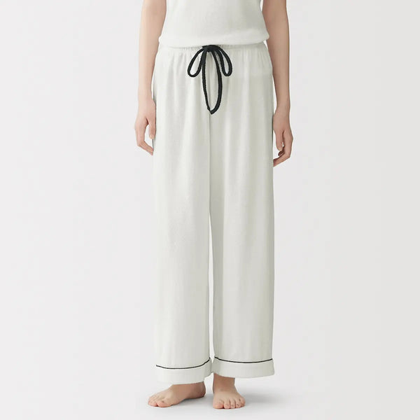 [MUJI] Women's Double-Sided Pile Towel Long Pants / 여성 양면 파일 타월 롱 팬츠