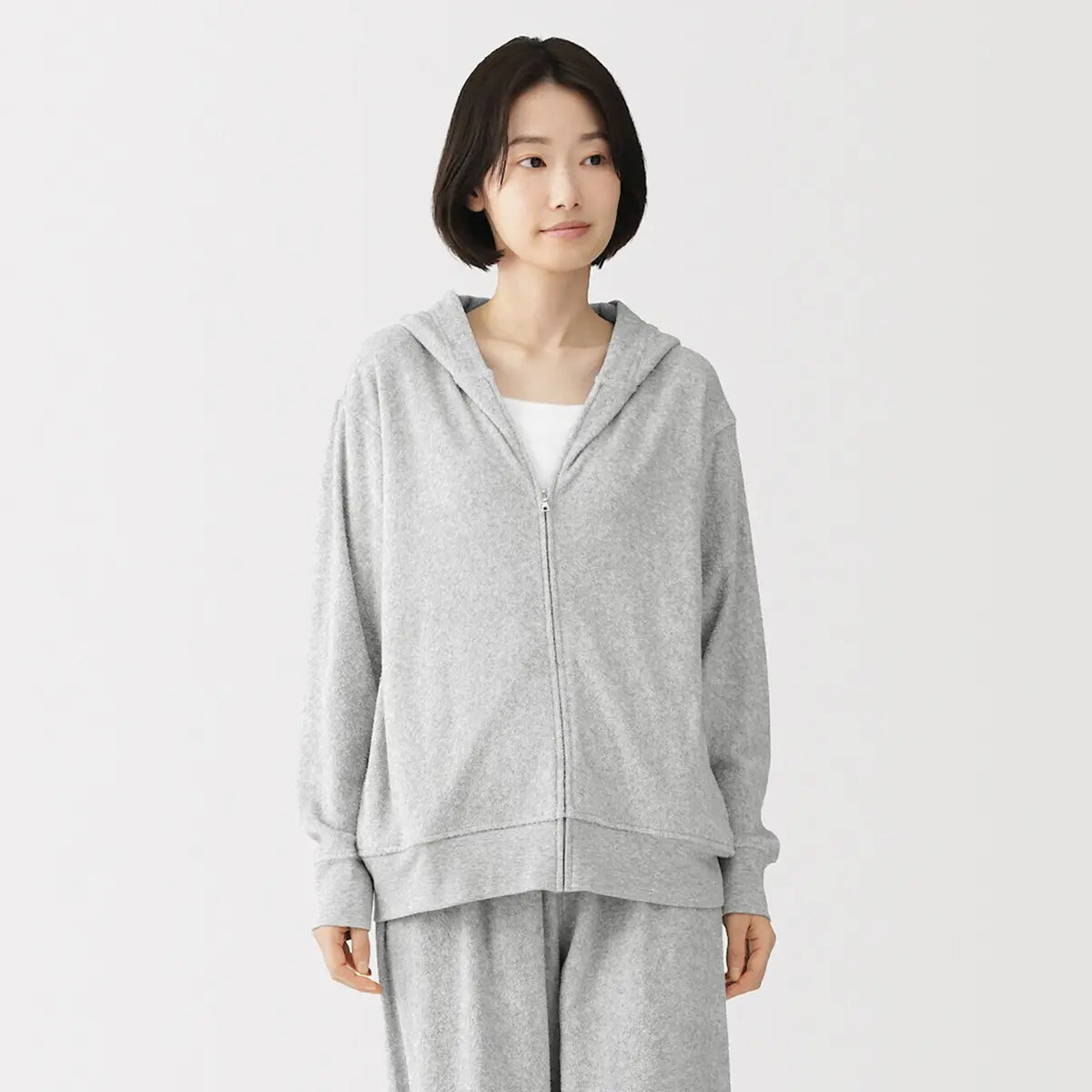 [MUJI] Reversible Fleece Full Zip-Up Parka / 양면 파일 타월 긴소매 집업 파카