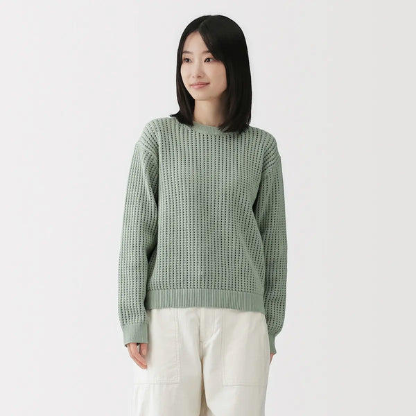 [MUJI] Washable Mesh Crewneck Sweater / 워셔블 메쉬 크루넥 스웨터