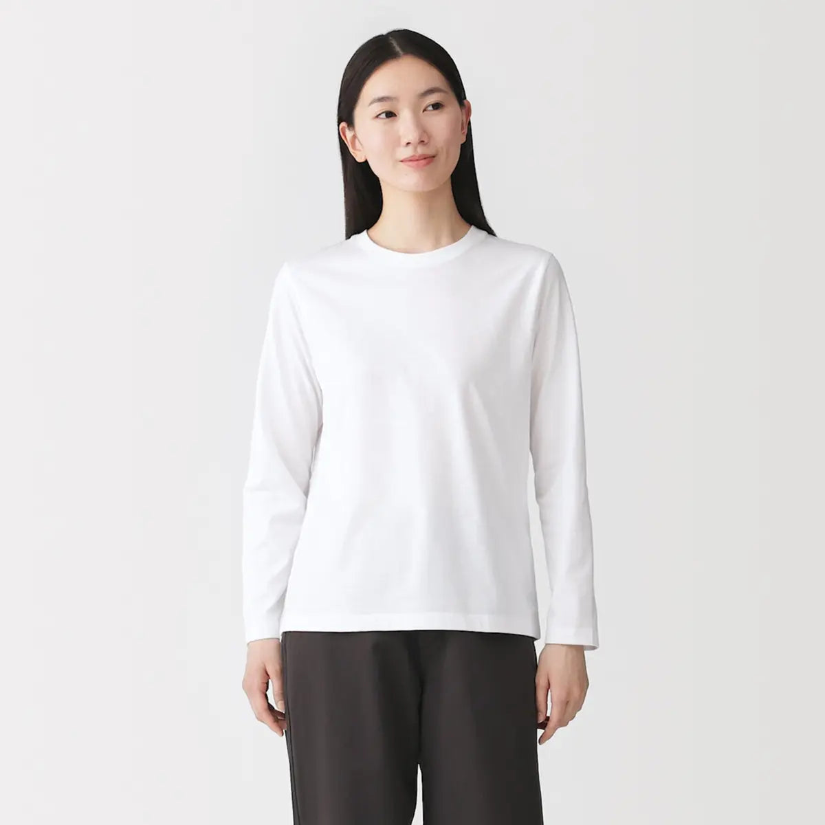 [MUJI] Jersey Crewneck Long Sleeve T-Shirt / 저지 크루넥 긴소매 티셔츠