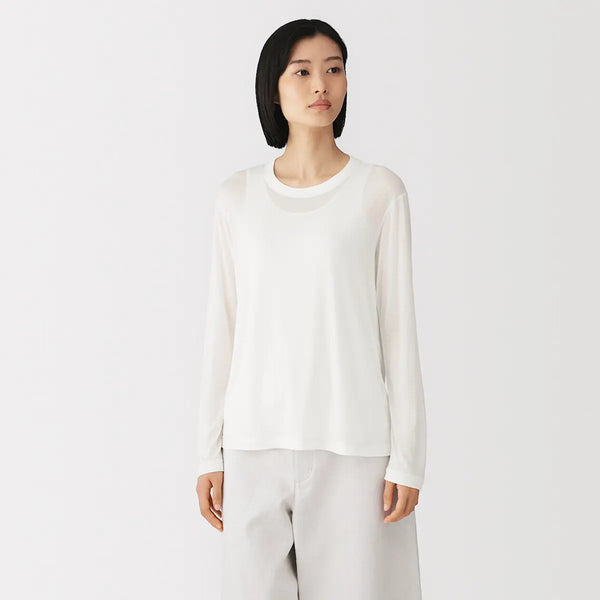 [MUJI] Lyocell Jersey Long Sleeve T-Shirt / 리오셀 저지 긴소매 티셔츠