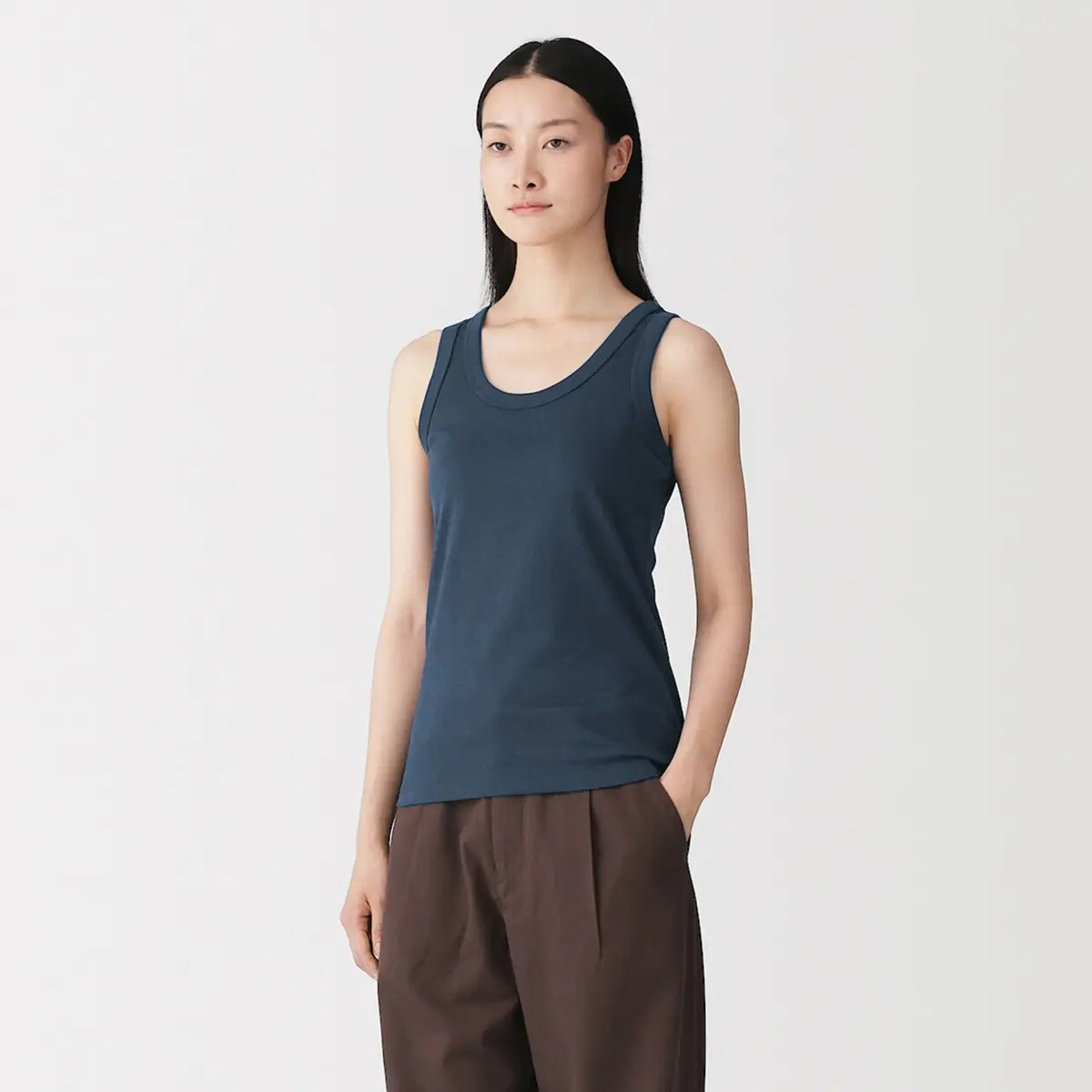 [MUJI] Linen Blend Tank Top / 리넨 혼방 탱크톱