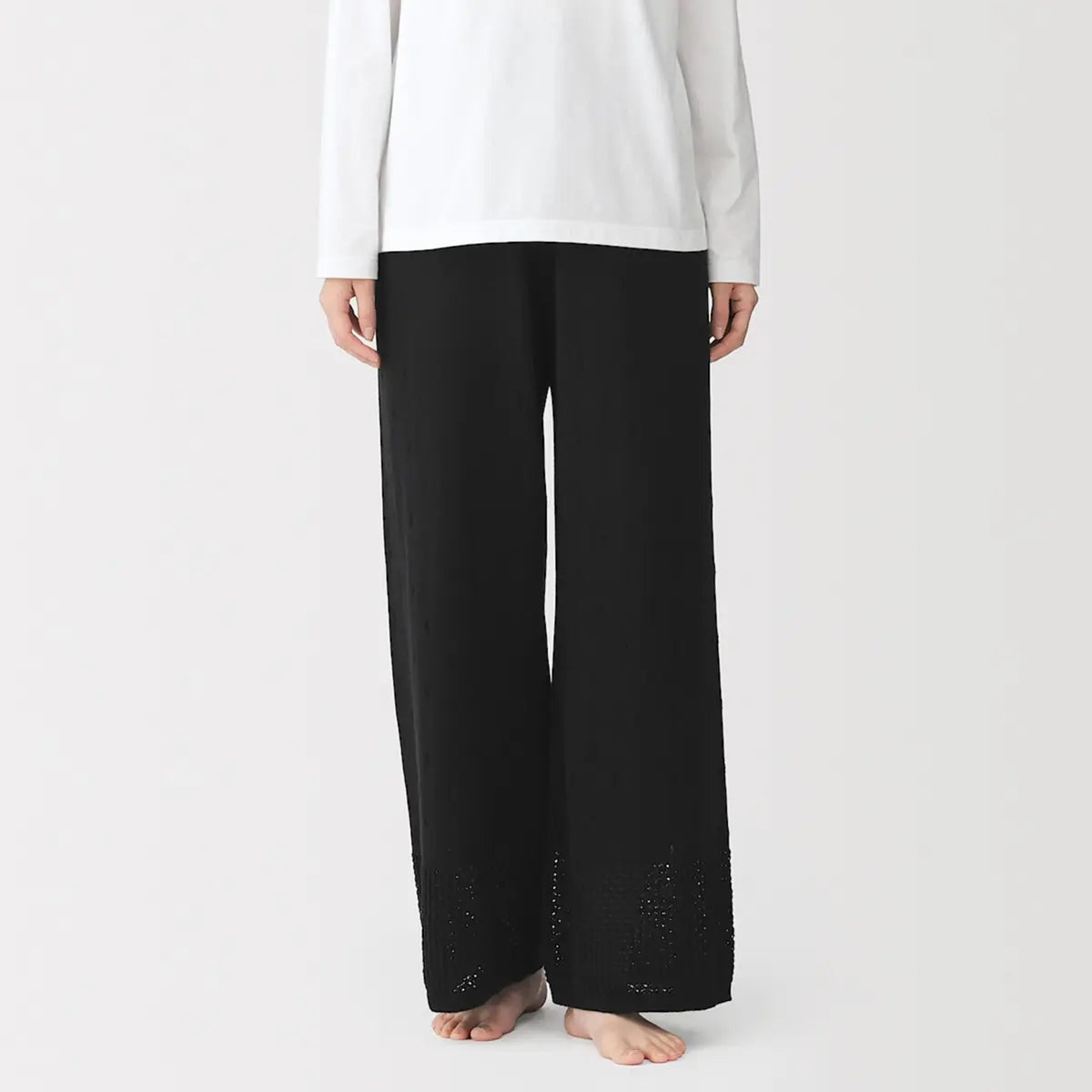[MUJI] Cotton Openwork Knit Long Pants / 코튼 오픈워크 니트 롱 팬츠