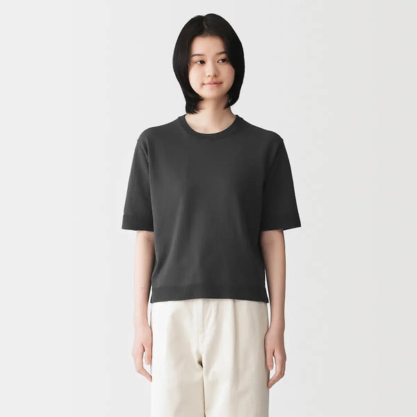 [MUJI] UV Cut Cotton 5-Sleeve Sweater / UV 컷 강연 코튼 5부소매 스웨터