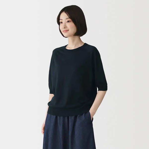 [MUJI] Linen 5-Sleeve Sweater / 리넨 5부소매 스웨터