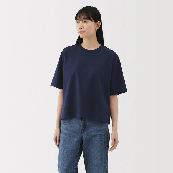[MUJI] Cool UV Cut Crewneck Wide Short-Sleeve T-shirt / 시원한 UV 컷 크루넥 와이드 반소매 티셔츠