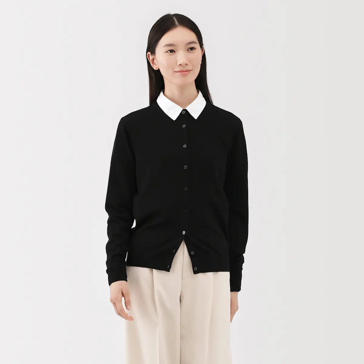 [MUJI] Washable Wool High Gauge Crewneck Cardigan / 워셔블 울 하이 게이지 크루넥 가디건