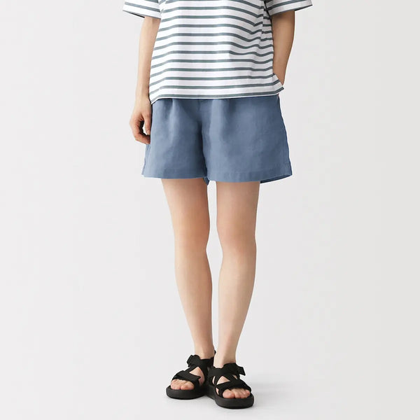 [MUJI] Washed Linen Shorts / 워싱 리넨 쇼트 팬츠