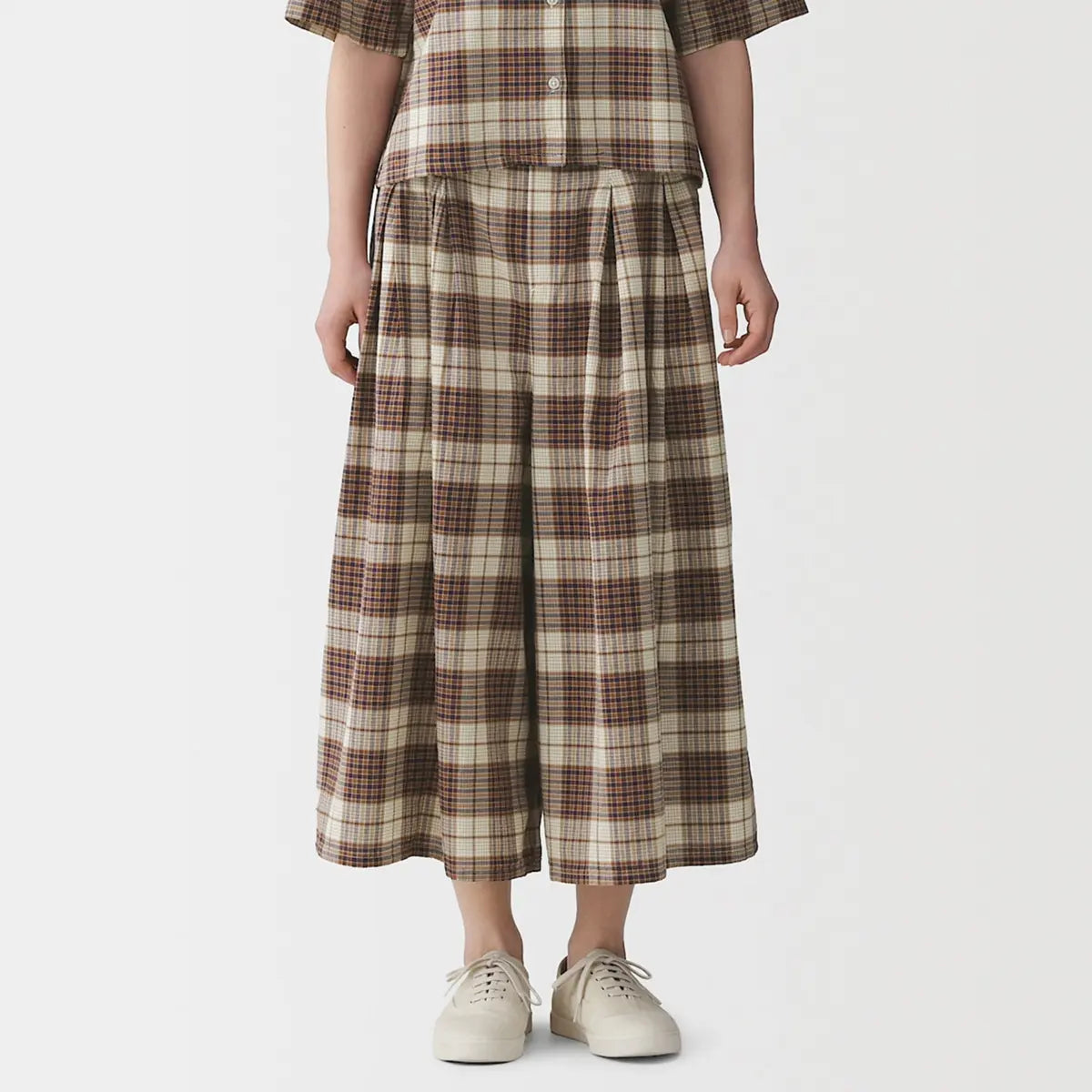 [MUJI] Madras Check Skirt Pants / 마드라스 체크 스커트 팬츠
