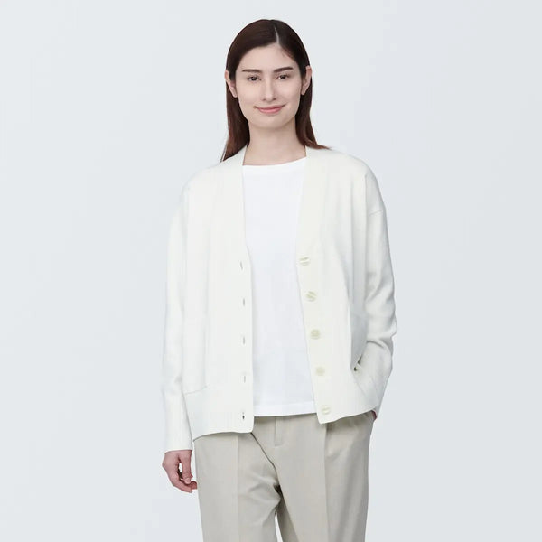 [MUJI] Washable Milano Rib V-Neck Cardigan / 워셔블 밀라노 리브 V넥 가디건