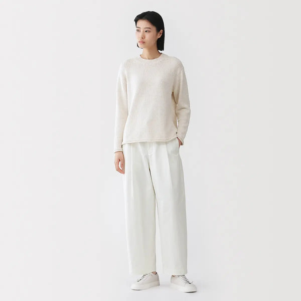 [MUJI] Cotton Canvas Tuck Barrel Pants / 코튼 캔버스 턱 배럴 팬츠