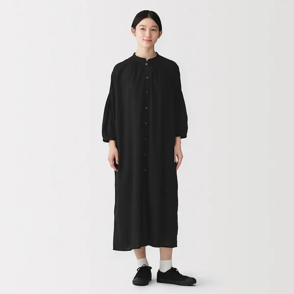 [MUJI] Cotton Pintuck 7/10 Sleeve Dress / 코튼 핀 턱 7부소매 원피스
