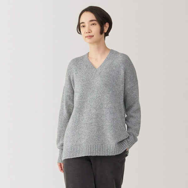 [MUJI] Yak Blend Wool V-Neck Sweater / 야크 혼방 울 V넥 스웨터