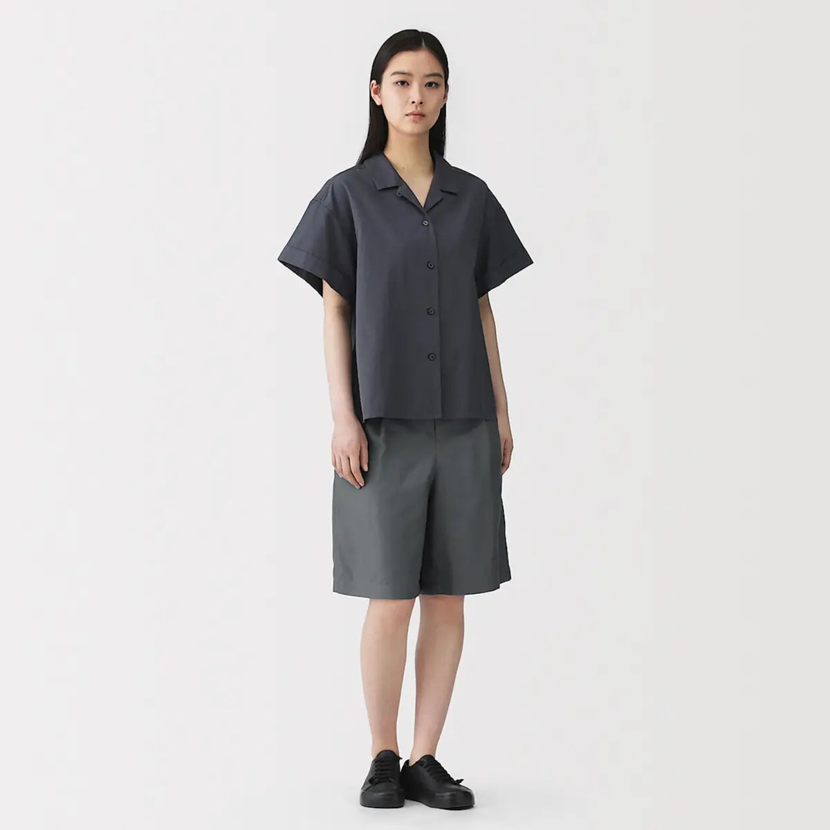 [MUJI] Wash Blend Dobby Weave Short Pants / 와시 혼방 도비직 쇼트 팬츠