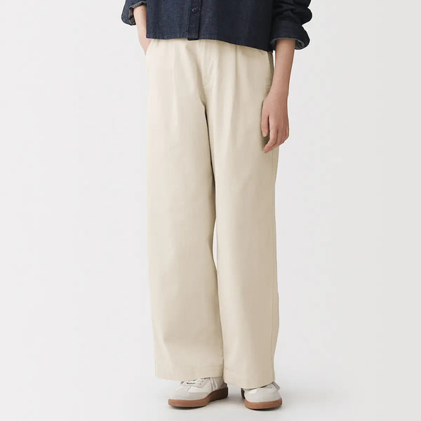 [MUJI] Slub Chino Tuck Wide Pants / 슬러브 치노 턱 와이드 팬츠
