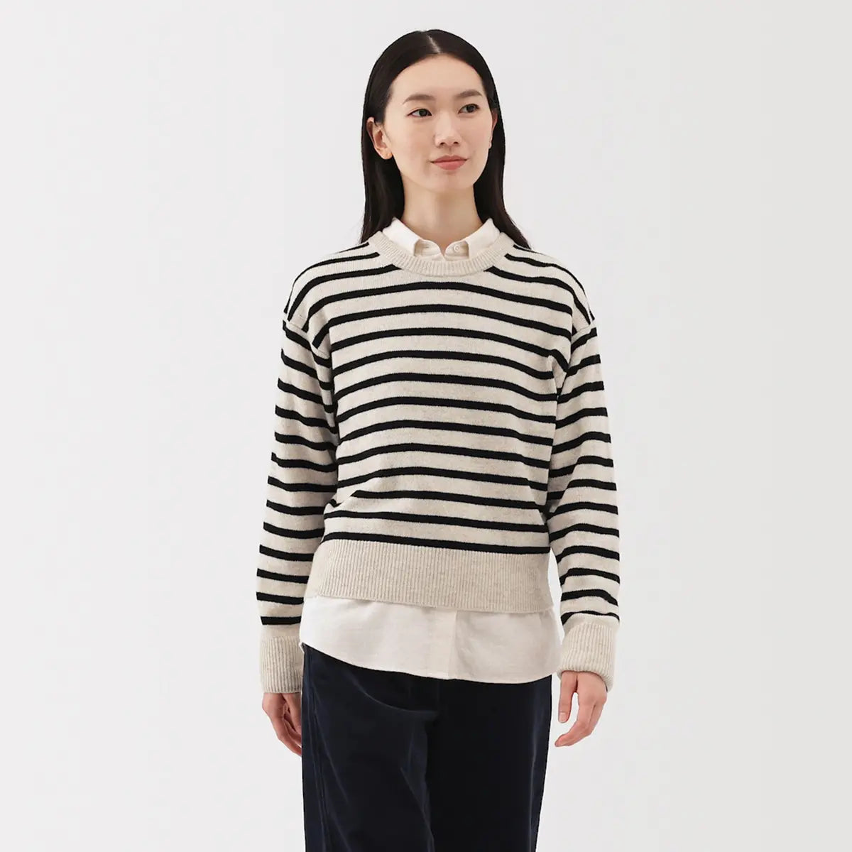[MUJI] Washable Wool Middle Gauge Crewneck Sweater / 워셔블 울 미들 게이지 크루넥 스웨터
